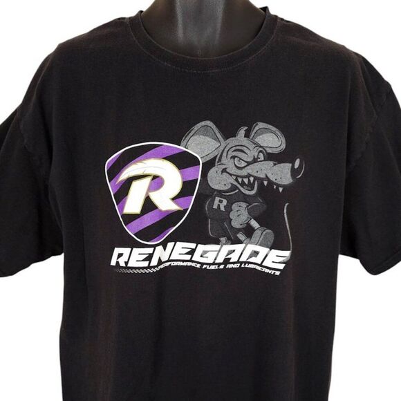 Renegade Racing T Shirt Mens Size XL Black Performance Fuels & Lubricants Rat - Picture 1 of 6